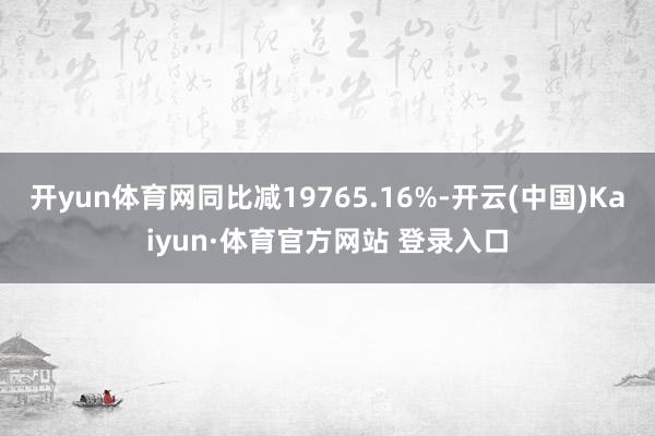 开yun体育网同比减19765.16%-开云(中国)Kaiyun·体育官方网站 登录入口